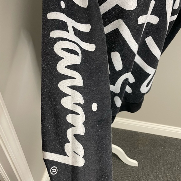 Keith Haring x Members Only Sweatshirt Hoodie Black White Size Medium - Picture 3 of 7